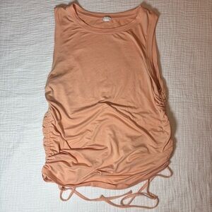 Velocity Peach Ruched Tank Top